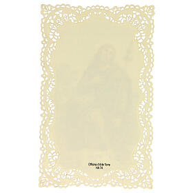 Spitzenbildchen, Heiliger Rochus, Heiligenbildchen mit Spitzendekor, 11 x 7 cm