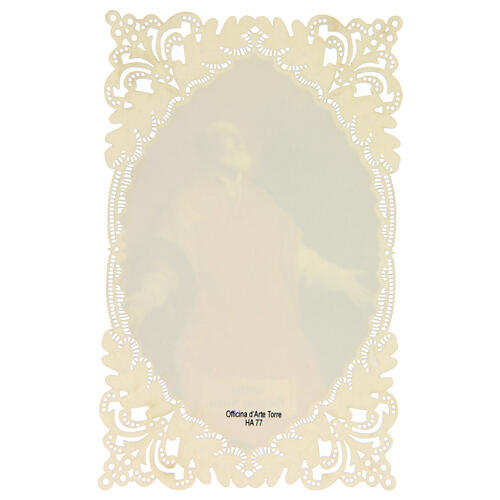 Saint Philip Neri, holy card with lace decoration, 4x3 in 2