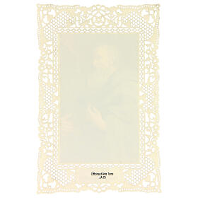 Holy card of St. Philip the Apostle with lace decoration, 11x7 cm