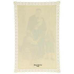 Obrazek religijny - Święty Wincenty a Paulo, z ozdobną koronką, 11x7 cm