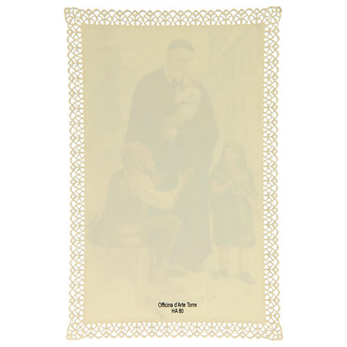 Holy card of Saint Vincent de Paul, lace decoration, 11x7 cm 2