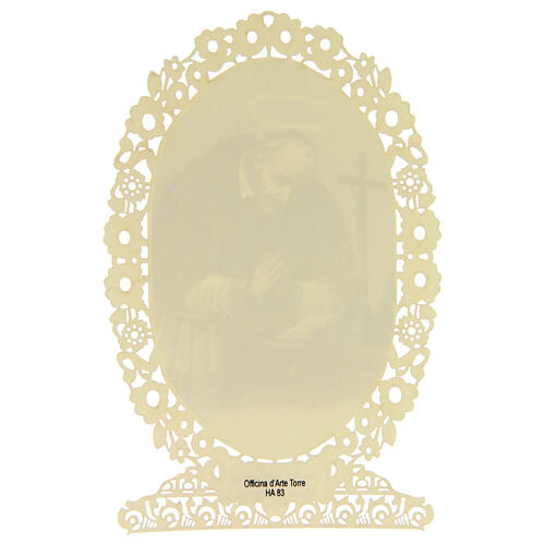 Santino di Sant'Alfonso Maria de Liguori decoro merlettato 11x7 cm 2