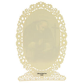 Obrazek religijny - Święty Alfons Maria Liguori, z dekoracyjną koronką, 11x7 cm