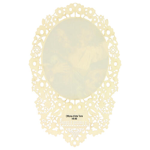 Saint Ignatius of Antioch, lace-embellished holy card, 4x3 in 2