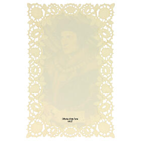 Estampa religiosa de San Tomás Moro con decoración de encaje 11x7 cm