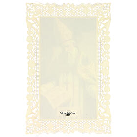 Spitzenbildchen, Heiliger Albertus Magnus, Heiligenbildchen mit Spitzendekor, 11 x 7 cm