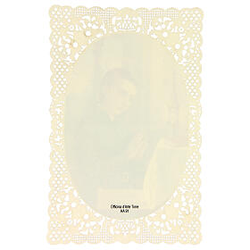 Spitzenbildchen, Heiliger Stanislaus Kostka, Heiligenbildchen mit Spitzendekor, 11 x 7 cm