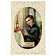 Santinho de Santo Estanislau Kostka com decoração em renda 11x7 cm s1