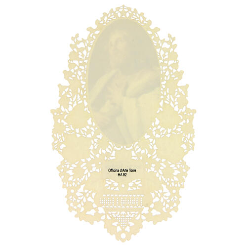 Santino di San Giacomo il Minore decoro merlettato 11x7 cm 2