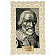 Image pieuse de Saint Bède le Vénérable avec décoration en dentelle 11x7 cm s1