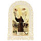 Santinho de São João de Capistrano com decoração em renda 11x7 cm s1
