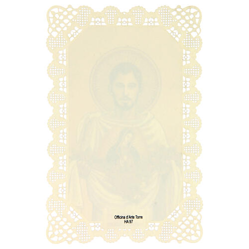 Spitzenbildchen, Heiliger Juan Diego, Heiligenbildchen mit Spitzendekor, 11 x 7 cm 2