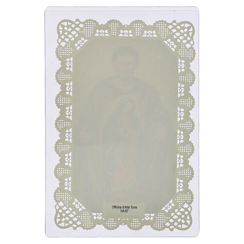 Santinho de São João Diego com renda 11x7 cm 2