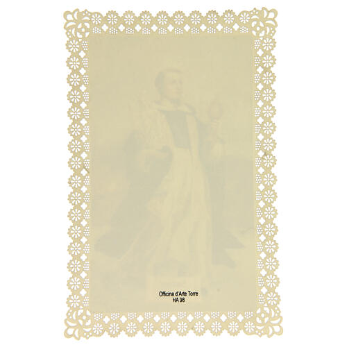 Santinho de São Jacinto decorado com renda 11x7 cm 2