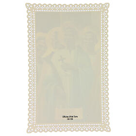Holy card of St. Charles Lwanga with lace decoration, 11x7 cm