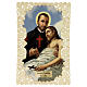 Saint Camillus de Lellis Holy Card with Lace Decoration, 11x7 cm s1