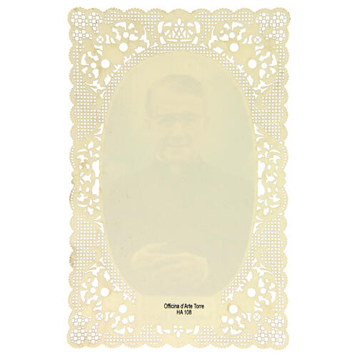 Saint Josemaria Escriva Holy Card with Lace Decoration, 11x7 cm 2