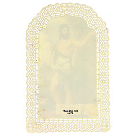Estampa religiosa de San Juan Bautista adorno de encaje 11x7 cm