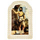 Santinho de São João Batista decorado com renda 11x7 cm s1