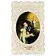 Image pieuse de Saint Louis de Gonzague décorée de dentelle 11x7 cm s1