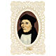 Santinho de São John Fisher com moldura em renda 11x7 cm s1
