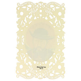 Spitzenbildchen, Heiliger Damian de Veuster, Heiligenbildchen mit Spitzendekor, 11 x 7 cm