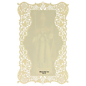 Estampa religiosa de San León Magno adorno de encaje 11x7 cm
