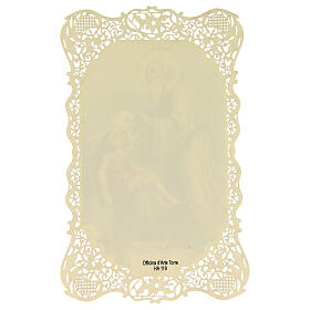 Estampa religiosa de San Biagio con adornos de encaje 11x7 cm