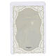 Nativity holy card with angels in adoration, gold background 12x7 cm, pierced lace border s2