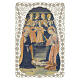 Estampa religiosa Natividad con coro de ángeles fondo oscuro 12x7 cm borde encaje s1