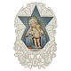 Image pieuse Vierge à l'Enfant avec étoile décorée 12x7 cm décor effet dentelle s1