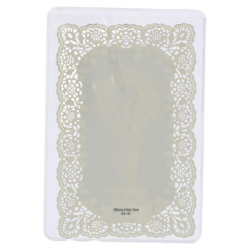 Santino Vergine del Pilar 12x7 cm decoro merlettato 2