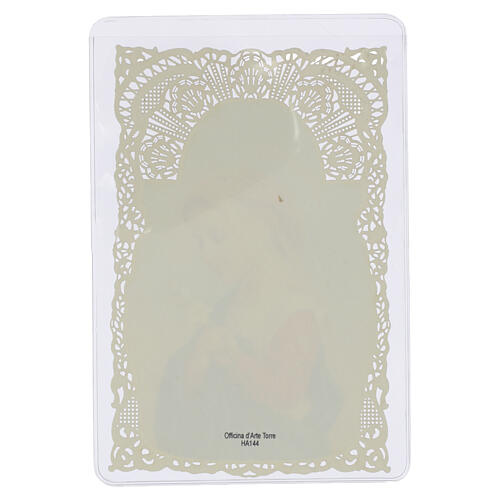 Obrazek religijny - Maria dziewczynka, 12×7 cm, koronkowa ramka 2