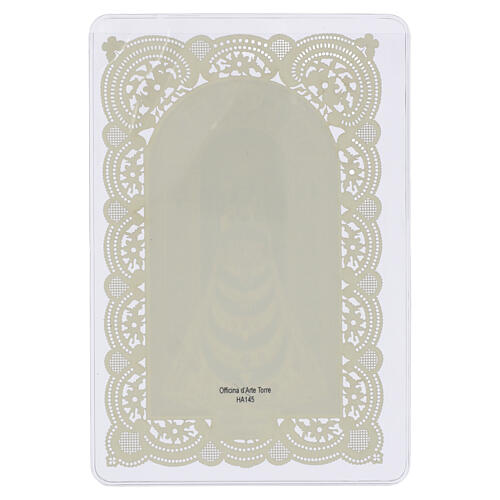 Santinho Nossa Senhora de Loreto 12x7 cm decoro rendilhado 2