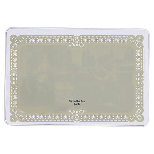 Holy card of the Annunciation 12x7 cm, lace-edged decoration 2
