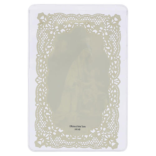 Santino Santa Rosa 12x7 cm decoro merlettato 2