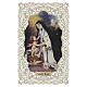 Holy card of Saint Rose of Lima 12x7 cm, lace-edged decoration s1