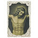Spitzenbildchen, Gekreuzigter Christus, Heiligenbildchen mit Spitzendekor, 12 × 7 cm s1