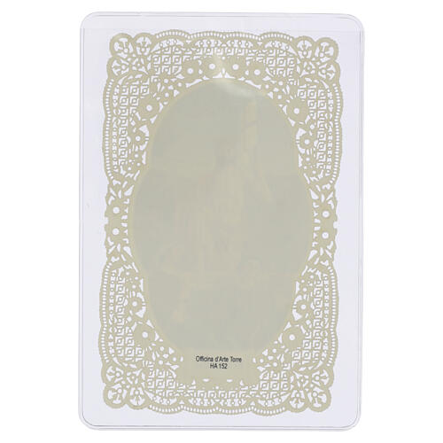 Santinho Jesus Ressuscitado 12x7 cm decoro rendilhado 2