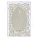 Holy card, Holy Shroud, Face of Christ, 5x3 in, lace-decorated border s2