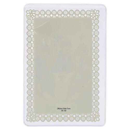 Holy card, Holy Trinity by Rublev, 5x3 in, lace border 2