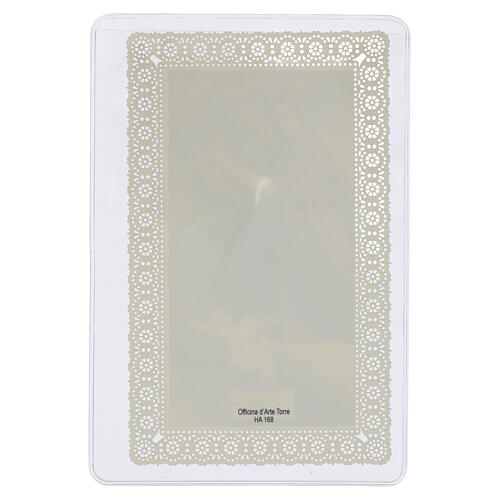 Obrazek religijny - św. Januariusz, 12×7 cm, ażurowa ramka 2