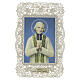 Image pieuse Saint Jean‑Marie Vianney avec étole verte 12x7 cm bordure en dentelle s1