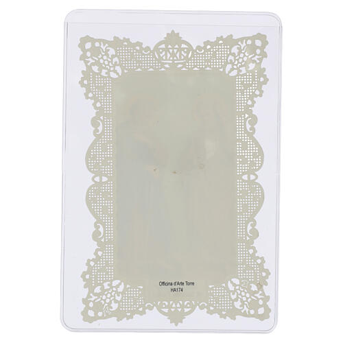 Obrazek religijny - Święci Piotr i Paweł (symbole apostolskie), 12 × 7 cm, koronkowa ramka 2