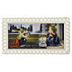 Image pieuse Annonciation scène de la Renaissance 12x21 cm décor dentelle s1