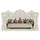 Holy card, Last Supper with golden background, 5x8 in, lace decoration s1