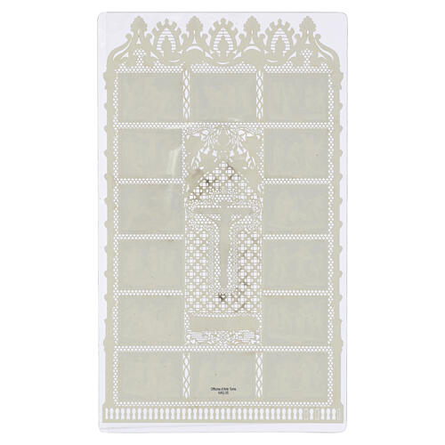 Stations of the Cross Holy Card with 14 Stations 12x21 cm, lace border 2
