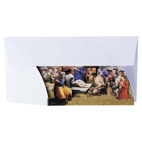 Carte de vœux pop-up de Noël Nativité médiévale 5