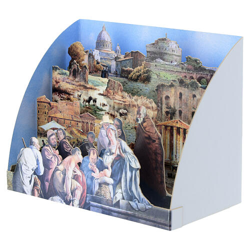 Biglietto natalizio pop up Presepe Romano 2