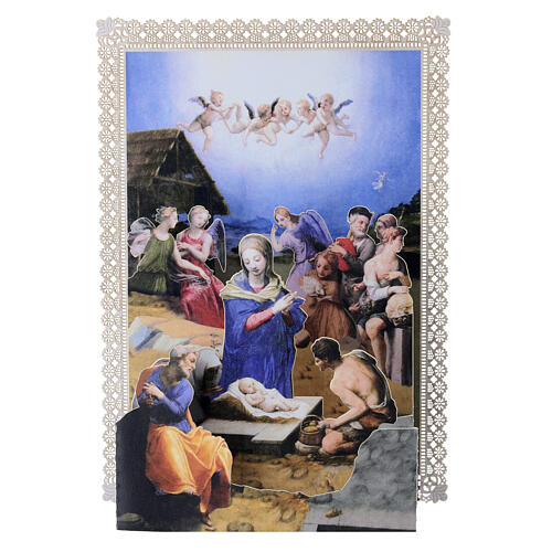 Cartão de Natal pop-up Presépio «Adoração dos Pastores» de Il Bronzino 1